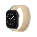 Magnetic Apple Watch with the Coastal Breeze silicone band featuring a coastal ocean landscape design.