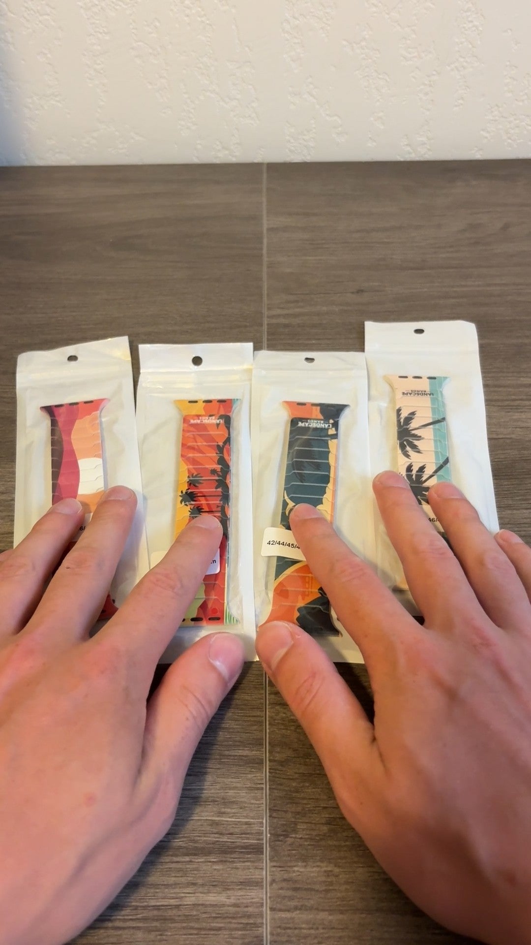 Video demonstrating the magnetic closure on Landscape Bands silicone Apple Watch bands, showing the clasp snapping securely together across multiple landscape designs.